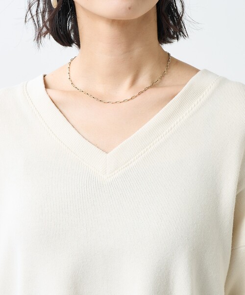 FREAK'S STORE(フリークスストア)の「アーミーフライス VネックロンT/無地 リブVネックロンT(Tシャツ/カットソー・レディース・オフホワイト/チャコールグレー/グレー/サックスブルー・フリ-)」の7枚目の写真