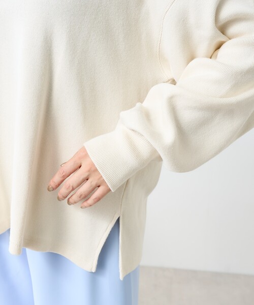 FREAK'S STORE(フリークスストア)の「アーミーフライス VネックロンT/無地 リブVネックロンT(Tシャツ/カットソー・レディース・オフホワイト/チャコールグレー/グレー/サックスブルー・フリ-)」の8枚目の写真