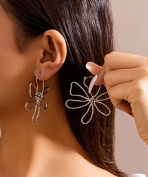 【OKUOKU 0909】フラワー シンプル デザイン 両耳ピアス oku-pierce-724969757453-4【RBTS】