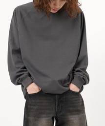 無地 ワイド ワッフル 長袖Tシャツ