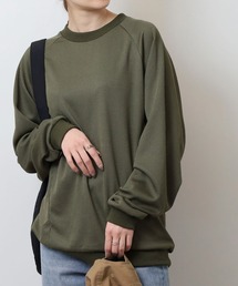 無地 ワイド ワッフル 長袖Tシャツ