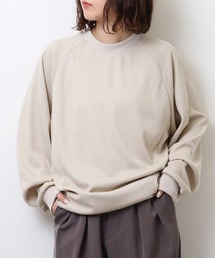 無地 ワイド ワッフル 長袖Tシャツ