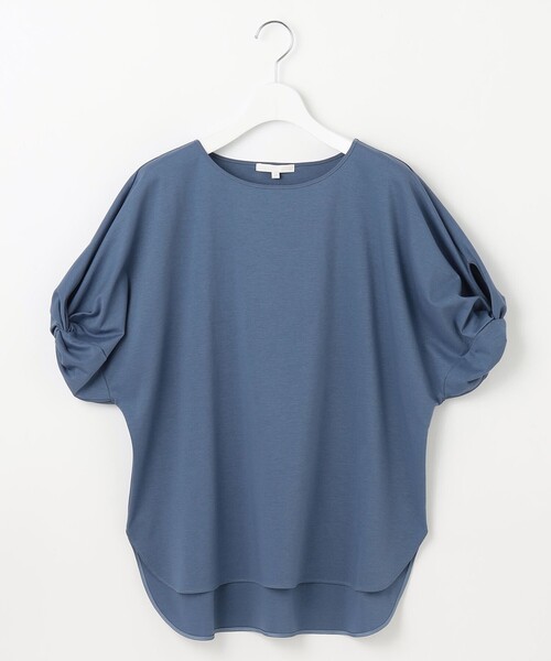 自由区(ジユウク)の「ハイツイストポンチスリーブディティール カットソー(Tシャツ/カットソー・レディース・ダルブルー系/ライトグレー系/ネイビー系/アイボリー系・32)」の14枚目の写真