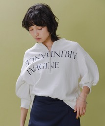 テキストプリント ハーフジップボートネックスウェット