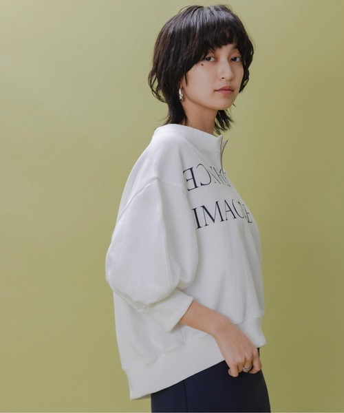 エイミーロウ テキストプリント ハーフZIPトップス Eimee Law│Eimee Law