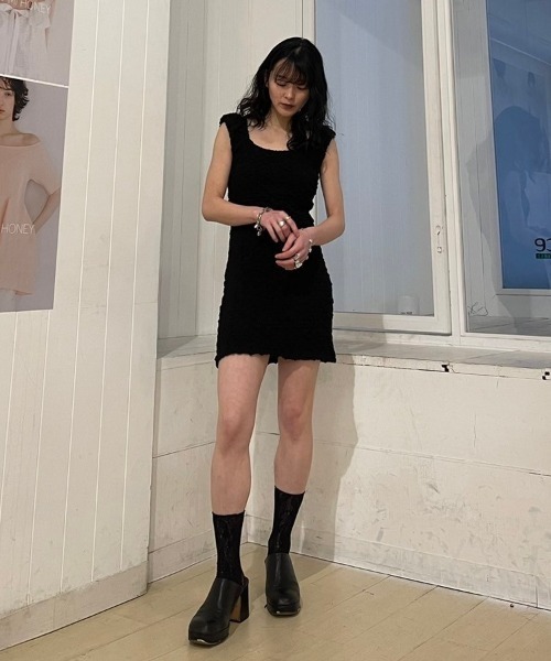ハニーミーハニー swell cotton mini one-piece HONEY MI HONEY｜swell cotton mini one-piece｜ナチュラル