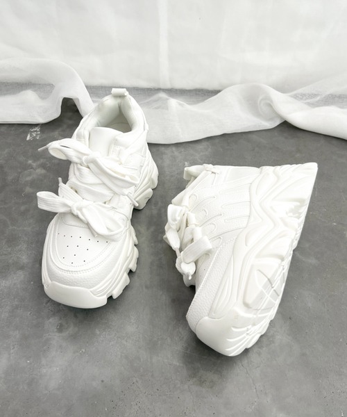 セール】厚底 インヒール入り 2WAY ダブルリボン シューレース