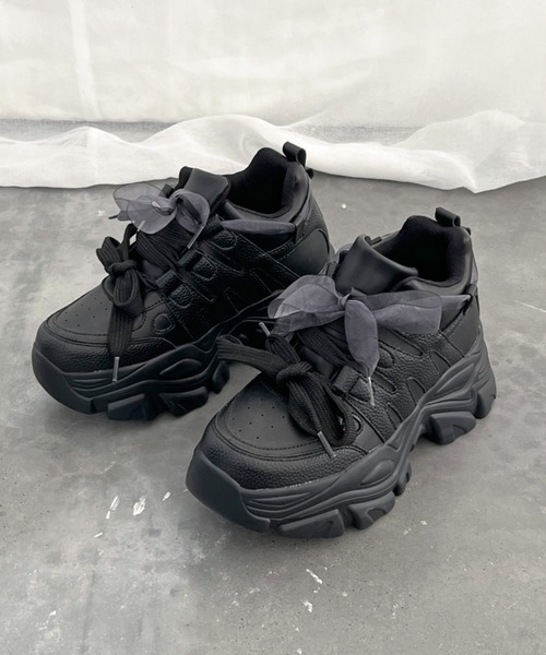 セール】厚底 インヒール入り 2WAY ダブルリボン シューレース