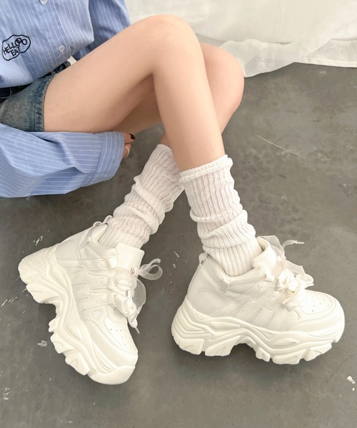 Shoes in Closet(シューズインクローゼット)の「【再入荷】+10.0㎝ 厚底 インヒール入り 2WAY ダブルリボン シューレース ボリューム スニーカー 2495(スニーカー・レディース・ブラック/ホワイト・S/M/L/LL)」の14枚目の写真