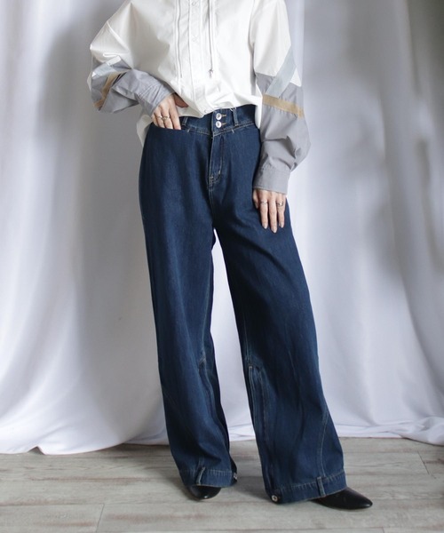 BITTOKO（ビットコ）の「裾ZIPデザインデニム（デニムパンツ・レディース・ブルー・MEDIUM/LARGE）」の4枚目の写真