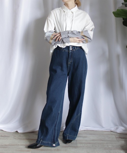 BITTOKO（ビットコ）の「裾ZIPデザインデニム（デニムパンツ・レディース・ブルー・MEDIUM/LARGE）」の3枚目の写真