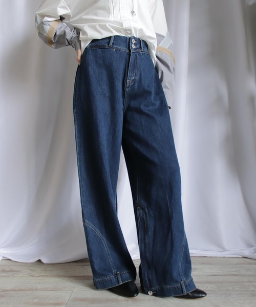 BITTOKO（ビットコ）の「裾ZIPデザインデニム（デニムパンツ・レディース・ブルー・MEDIUM/LARGE）」の8枚目の写真