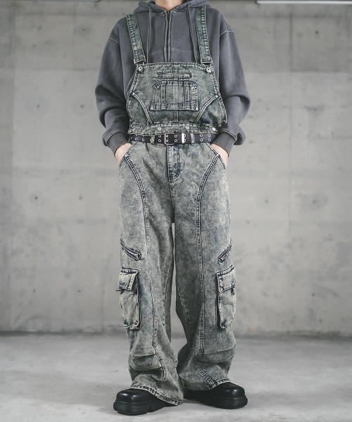 新品 DENIM DUNGAREE サロペット ワイドパンツ インディゴデニム デニムサロペット ワイドパンツ 大きいサイズ ゆったり 体型