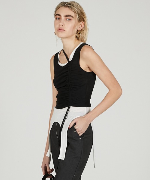 【定価15,400】PRANK PROJECT ２ネックレイヤードタンクトップ 2ネックレイヤードタンク / 2 Neck Layered Tank（タンクトップ