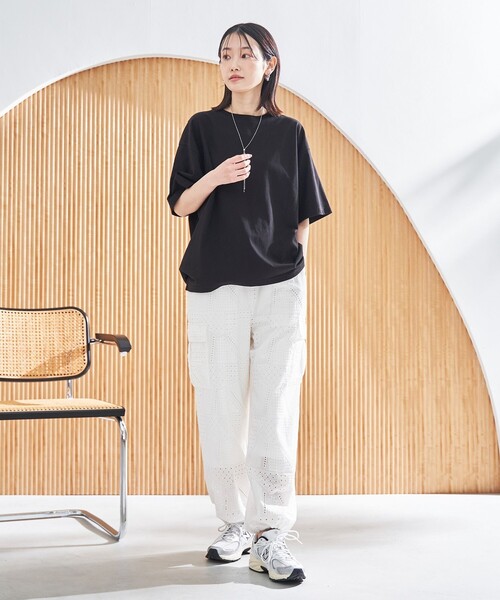 coen（コーエン）の「【UVカット・接触冷感】WELLTECT USA コクーンプルオーバー（Tシャツ/カットソー・レディース・ダークブラウン/ライトグレー/ブラック・L/M）」の7枚目の写真