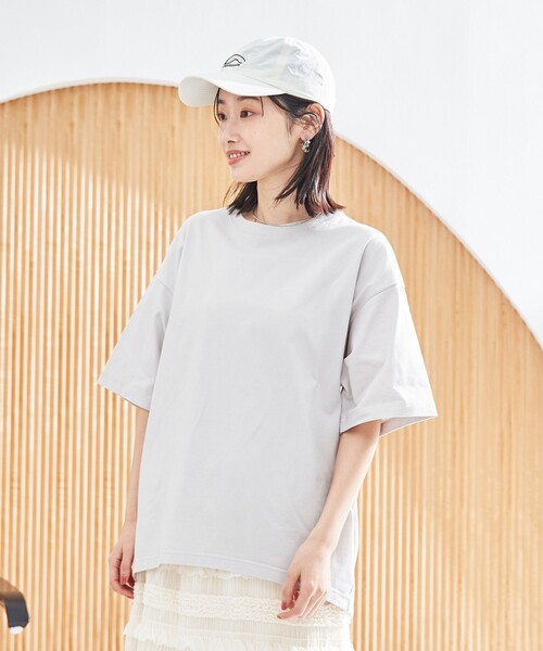 coen（コーエン）の「【UVカット・接触冷感】WELLTECT USA コクーンプルオーバー（Tシャツ/カットソー・レディース・ダークブラウン/ライトグレー/ブラック・L/M）」の10枚目の写真