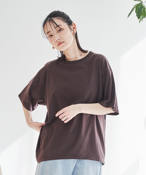 coen（コーエン）の「【UVカット・接触冷感】WELLTECT USA コクーンプルオーバー（Tシャツ/カットソー・レディース・ダークブラウン/ライトグレー/ブラック・L/M）」の19枚目の写真