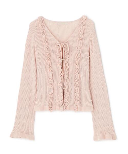 FREE'S MART（フリーズマート）の「◆フリルアイレットリブニットカーディガン（ニット/セーター・レディース・ホワイト/ピンク/ブラック/ブルー・FREE）」の19枚目の写真