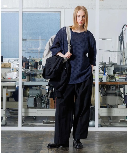 VOAAOV(ヴォアーブ)の「【VOAAOV】 RASCHEL MESH Oversize T-Shirt(Tシャツ/カットソー・メンズ・チャコールグレー/ブラック/ネイビー/オフホワイト・2/1)」の12枚目の写真