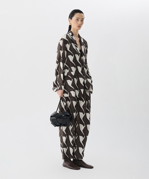 JNBY（ジェーエヌビーワイ）の「Urban Graphic Linen Jacket / リネンジャケット（テーラードジャケット・レディース・ベージュ/ブラウン・36/38）」の7枚目の写真