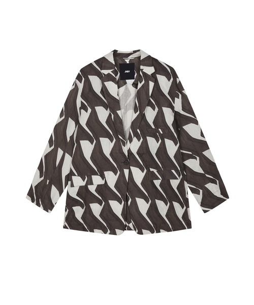 JNBY（ジェーエヌビーワイ）の「Urban Graphic Linen Jacket / リネンジャケット（テーラードジャケット・レディース・ベージュ/ブラウン・36/38）」の9枚目の写真