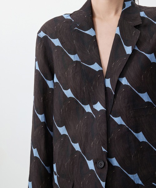 JNBY（ジェーエヌビーワイ）の「Urban Graphic Linen Jacket / リネンジャケット（テーラードジャケット・レディース・ベージュ/ブラウン・36/38）」の13枚目の写真