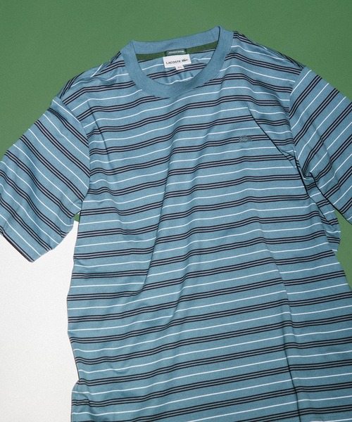 LACOSTE(ラコステ)の「【LACOSTE for ADAM ET ROPE'】別注 MULTI BORDER TEE(Tシャツ/カットソー・メンズ・ボルドー/ホワイト系その他5/ブルー系その他4・4/5/6)」の2枚目の写真