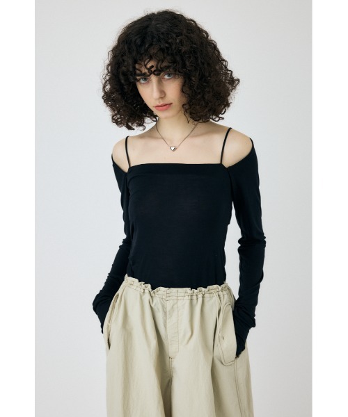 MOUSSY(マウジー)の「SQUARE NECK GATHER トップス(Tシャツ/カットソー・レディース・ホワイト/グレー/ブラック・FREE)」の8枚目の写真