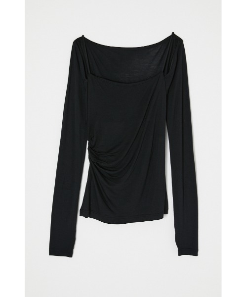 SQUARE NECK GATHER トップス（Tシャツ/カットソー）｜MOUSSY