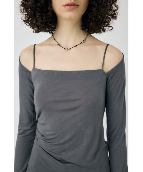 MOUSSY(マウジー)の「SQUARE NECK GATHER トップス(Tシャツ/カットソー・レディース・ホワイト/グレー/ブラック・FREE)」の19枚目の写真