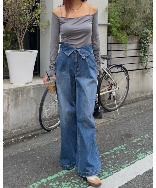 SQUARE NECK GATHER トップス（Tシャツ/カットソー）｜MOUSSY