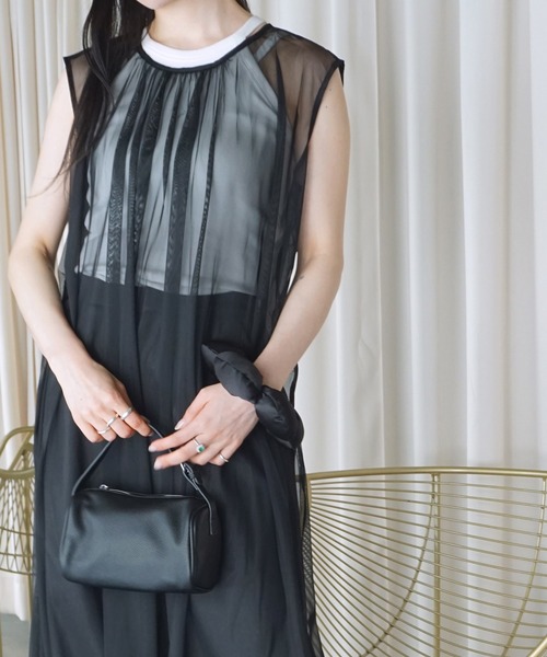 O'fmus(オフムス)の「【O'fmus】チュールフリルロングワンピース ofmw25s012(ワンピース・レディース・アイボリー/ブラック・FREE)」の2枚目の写真