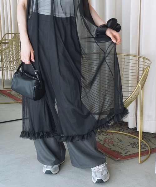 O'fmus(オフムス)の「【O'fmus】チュールフリルロングワンピース ofmw25s012(ワンピース・レディース・アイボリー/ブラック・FREE)」の22枚目の写真
