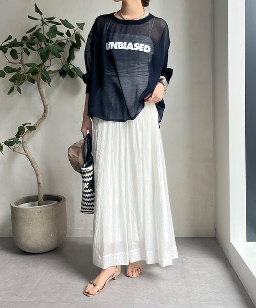美品　ドゥドゥ　前後2wayシアーインターシャツ　ロゴニット 前後2WAYシアーインターシャEASTONロゴニット | DOUDOU(ドゥドゥ