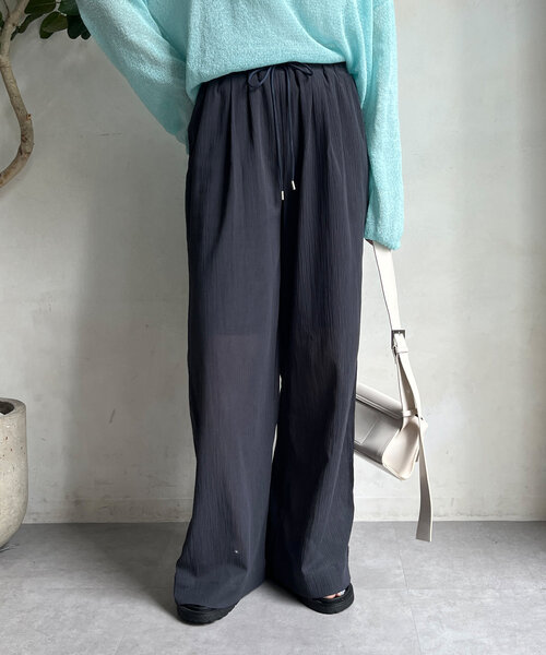 DouDou（ドゥドゥ）の「シアー楊柳イージーパンツ（その他パンツ・レディース・ブラウン/アイボリー/チャコールグレー・36/38）」の21枚目の写真