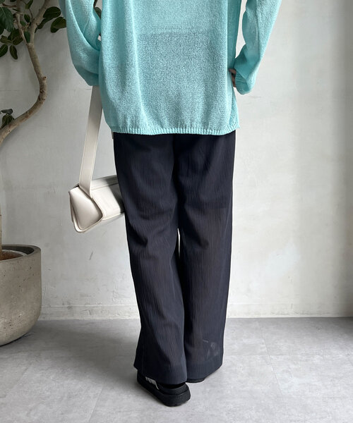 DouDou（ドゥドゥ）の「シアー楊柳イージーパンツ（その他パンツ・レディース・ブラウン/アイボリー/チャコールグレー・36/38）」の20枚目の写真