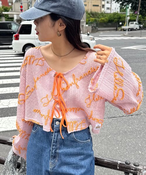 新着 HELLO.SANFRANCISCO】2WAYロゴコード刺繍ボレロ（Tシャツ トップス
