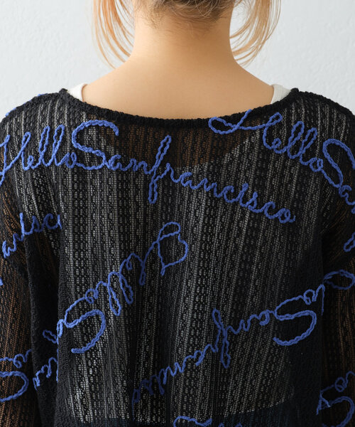 HELLO.SANFRANCISCO】2WAYロゴコード刺繍ボレロ（Tシャツ