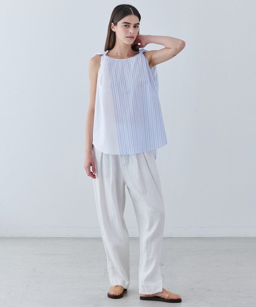 ⭐️ギャレゴデスポート☆シャツ★ブラウス★半袖★ストライプ GALLEGO DESPORTES ブラウス シャツ | フリルカラー STRIPE
