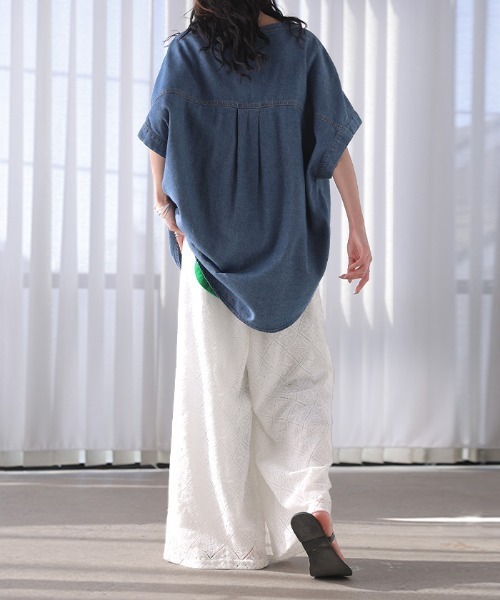 HUG.U(ハグユー)の「総レースワイドパンツ <セットアップ可>(その他パンツ・レディース・ホワイト/ブラック・FREE)」の4枚目の写真