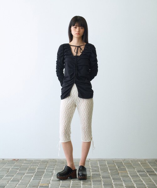 CODE A（コードエー）の「lace leggings（その他パンツ・レディース・ホワイト/ブラック・00）」の7枚目の写真