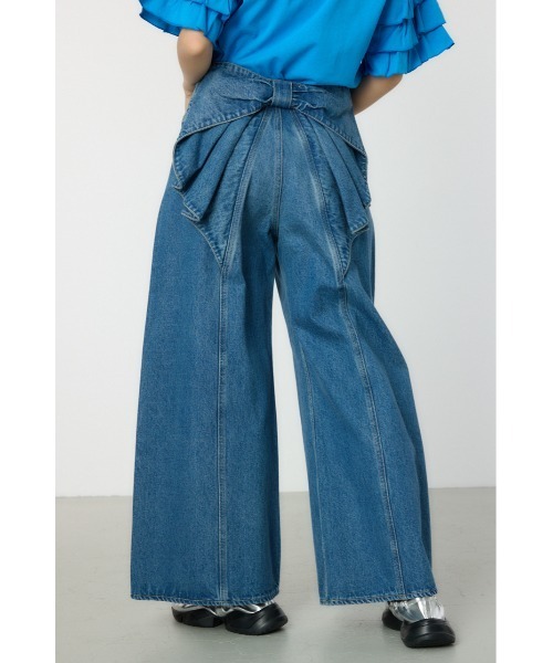 RODEO CROWNS WIDE BOWL（ロデオクラウンズワイドボウル）の「ビッグリボンデニムパンツ（デニムパンツ・レディース・ブラック/ブルー・SMALL/MEDIUM）」の4枚目の写真