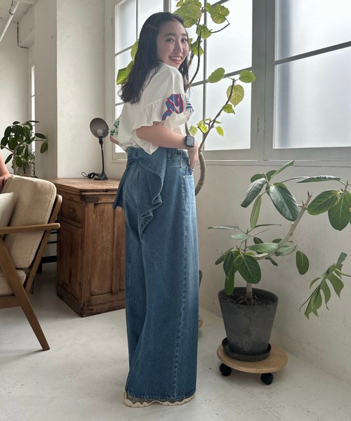 ロデオクラウンズ ビックリボンデニムパンツ 新品タグ付き RODEO CROWNS WIDE BOWL | ビッグリボンデニムパンツ (ワイド