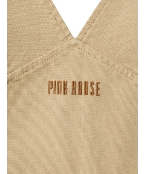 PINK HOUSE(ピンクハウス)の「リボンブローチ付きサロペット(サロペット/オーバーオール・レディース・ベージュ/ブラック/ネイビー・フリー)」の9枚目の写真