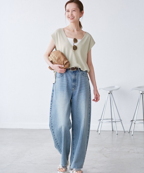 ROPE' PICNIC（ロペピクニック）の「【洗濯機OK】深Vニットプルオーバー（ベスト・レディース・グレー系その他/チャコールグレー・38）」の5枚目の写真