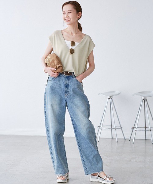 ROPE' PICNIC（ロペピクニック）の「【洗濯機OK】深Vニットプルオーバー（ベスト・レディース・グレー系その他/チャコールグレー・38）」の4枚目の写真