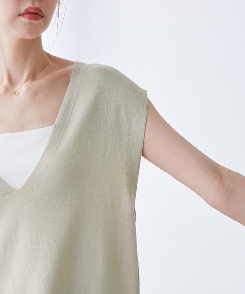 ROPE' PICNIC（ロペピクニック）の「【洗濯機OK】深Vニットプルオーバー（ベスト・レディース・グレー系その他/チャコールグレー・38）」の19枚目の写真