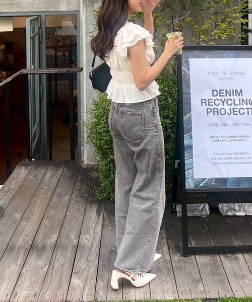 continuer de NICE CLAUP(コンティニューデナイスクラップ)の「【@reve.perle_セレクト】フリルシャーリングブラウス(シャツ/ブラウス・レディース・レンガ/ピンク/ブラック/アイボリー・FREE)」の9枚目の写真