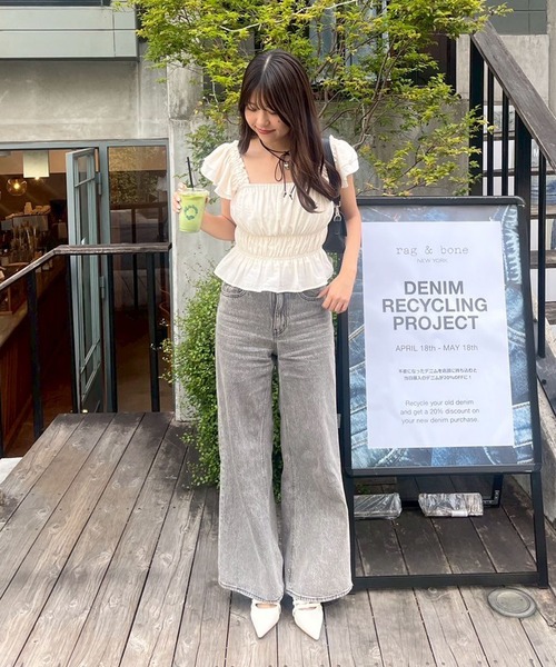 continuer de NICE CLAUP(コンティニューデナイスクラップ)の「【@reve.perle_セレクト】フリルシャーリングブラウス(シャツ/ブラウス・レディース・レンガ/ピンク/ブラック/アイボリー・FREE)」の11枚目の写真