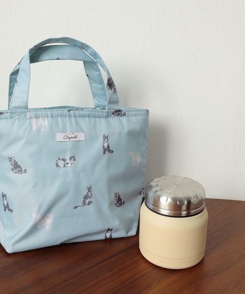 Monocoro toppi(モノコロトッピ)の「お弁当箱入れ 保冷 保温 ランチバッグ 猫 犬 鳥 うさぎ(お弁当箱・レディース・オレンジ/ブルー/イエロー/パープル・フリー)」の2枚目の写真